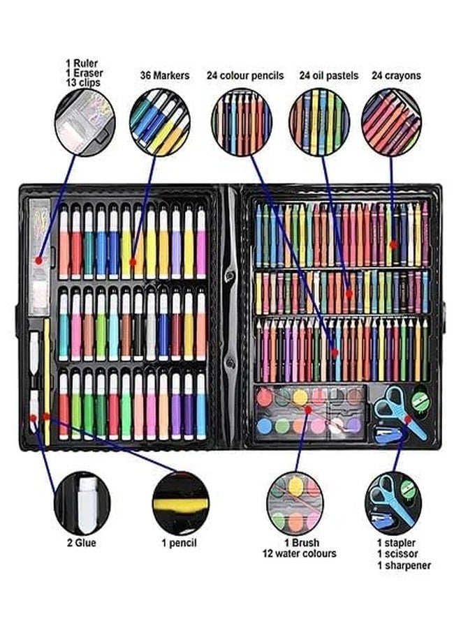 NVF مجموعة أقلام تلوين NVF | أدوات الرسم | أقلام رسم مائية متعددة الألوان | مجموعة أقلام تلوين مكونة من 208 قطعة - Image 4